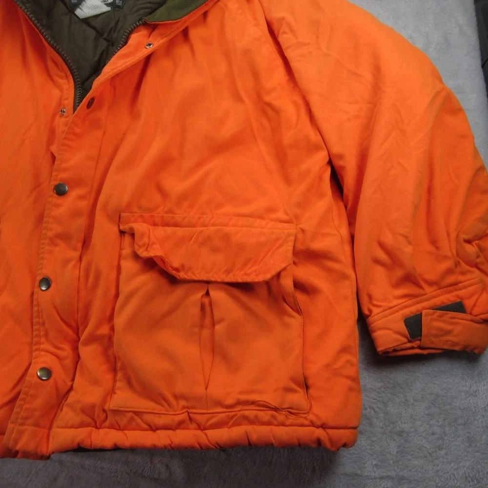 Cabelas Jacket Mens Large Orange Waterproof Insulated Hunting Outdoor VTG 90s